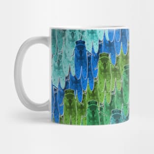 Cicada Pattern in Aqua Blue Mug